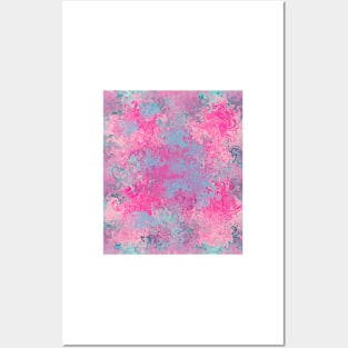 Colorful pattern pink blue Posters and Art